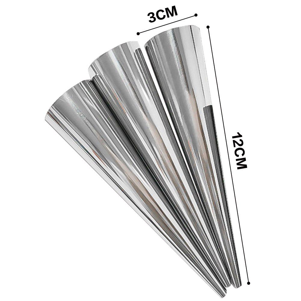 12pcs Stainless Steel Spiral Croissants Molds Pastry Cream Horn Cake Bread Mold Conical Tube Moulds