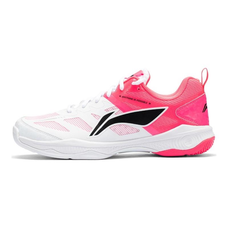 Li-Ning Unisex Low Top Badminton Shoes White Pink AYTV017-2 38