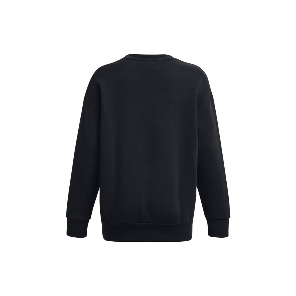 Under Armour Solid Logo Crew Neck Pullover Long Sleeve Sweatshirt Women Sweatshirt Black 1379475-001