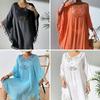 Hollow Out Swimsuit Cover Up Dress Loose Beachwear Shirt Fashion Summer Sunscreen Smock  for Women