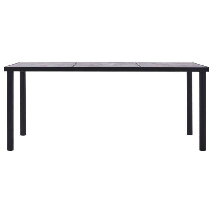 Table de salle à manger Noir et gris béton - vidaXL - 200x100x75 cm - Contemporain - Adulte