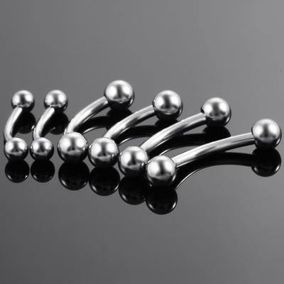 10 szt./partia Tytanowe kolczyki do brwi Banan Kolczyk zewnętrzny gwint 16G Zakrzywiony sztanga Tragus Chrząstka ucha Pircing Biżuteria
