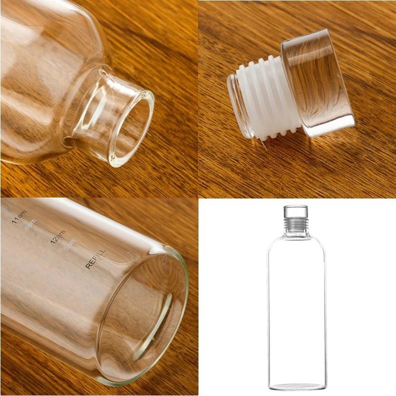 300/500/750/1000ML Glass Water Bottle Multi-function Milk Cup Portable Outdoor Sports Sealed Transparent Container for Traveling
