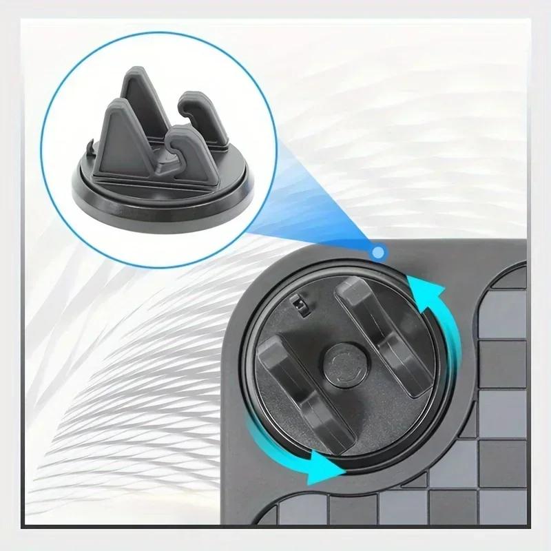 Auto Anti-Rutsch Pad Armaturenbrett Mittelkonsole Armaturenbrett Anti-Rutsch-Matte mit Handyhalterung 360-Grad-Drehung PVC Schlüsselaufbewahrungsmatte