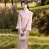 Pink Velvet Thickened Winter Clothing National Style New Chinese Long-sleeved Improved Cheongsam Young Women's High-end Sense Retro Winter