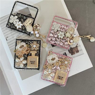 Luxus Bling Strass Diamant Blumen Hülle für Samsung Z Flip 3 4 5 Z Fold 4 S22 S23 Ultra S20 FE S10 A12 A22 A32 A52 A13 A53 A54 A14 Glitzerhülle