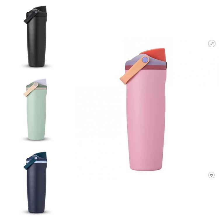 Portable Insulated Thermos With Lockable Flip Lid For Camping And Daily Commuting