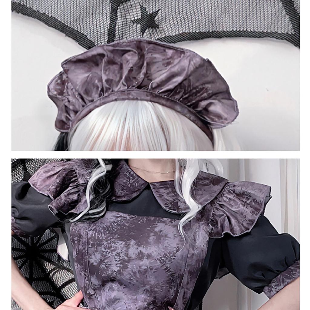 Milky Time Damen Lolita Dienstmädchen Halloween Kostüm, Dunkelschwarz (M)