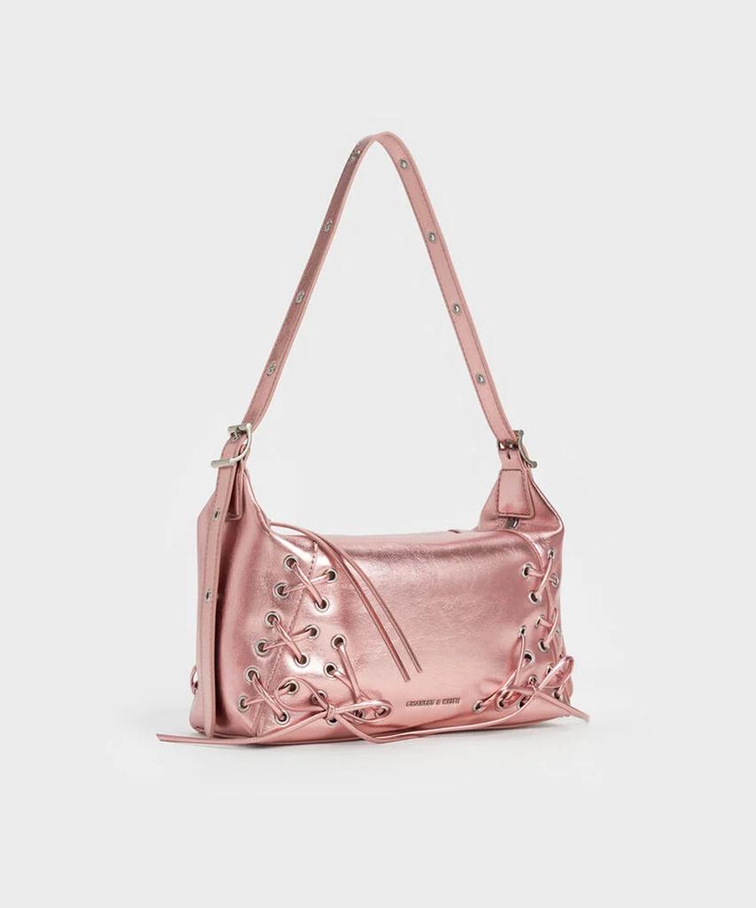 Charles & Keith Celia Gromit Lace-Up Shoulder Bag 2 Colors Ck2-40782413-A