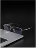Wang Hedi Style Double Bridge Glasses: Trendy Gold Wire Frame for Men and Women, Super Light and Prescription-Ready.