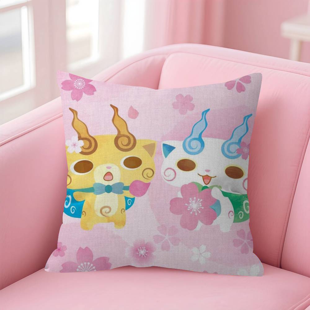 Anime Yokai Cute Watch   Pillow Cushion Cover Pillowcase Living Room Sofa Home Decor Customized