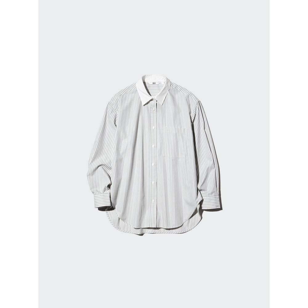 Uniqlo Cotton Oversized Shirt  Stripe  A