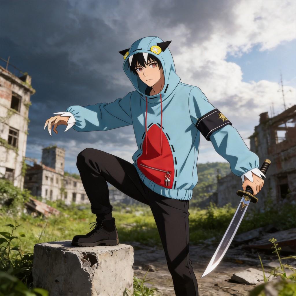 Gachiakuta Guita Cosplay Costume For Anime Role Play Street Style Polyester Material