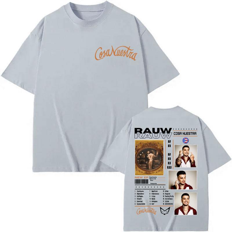 Rapper Rauw Alejandro Cosa Nuestra Merch T Shirt Men Women Clothing Fashion Hip Hop Tshirt Summer High Quality Cotton Tshirts