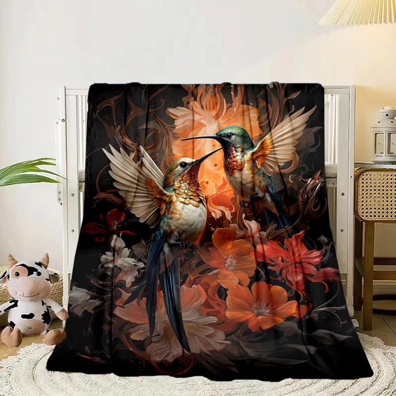 Hummingbird In Bloom Blanket Flannel Blanket Throw Blanket Sofa Cover Blanket Soft Premium Blanket Picnic Blanket Tv Blanket Gifts