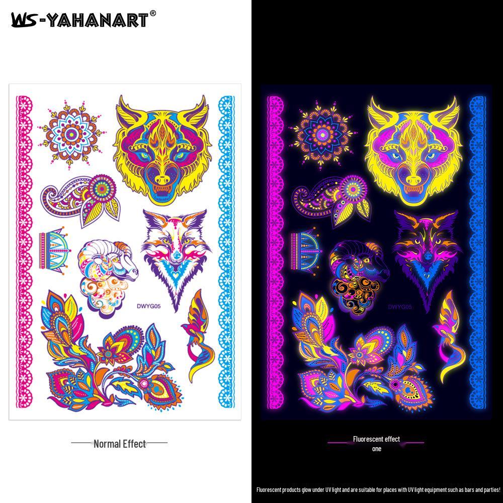 Creative Fluorescent Waterproof Full Arm and Face Tattoo Sticker