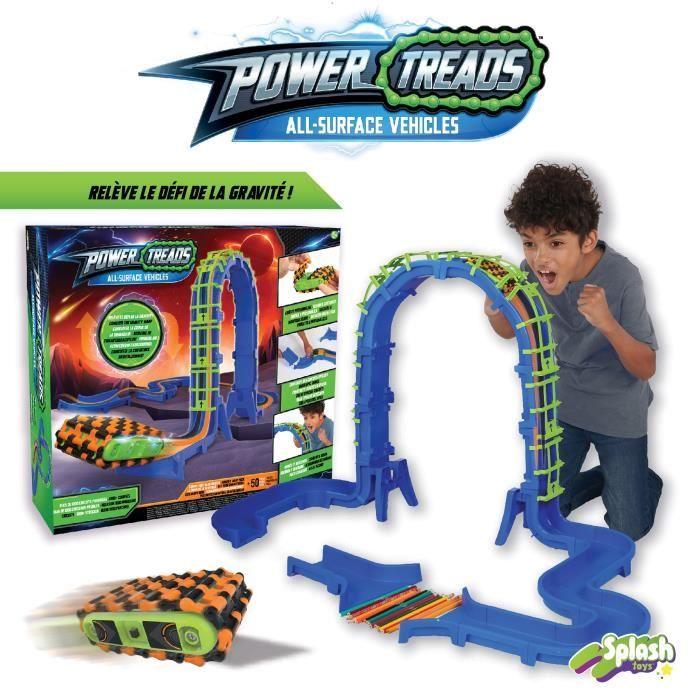 Circuit Power Treads - SPLASH TOYS - Coffret Défi Gravité Pack + de 50 pcs - Bleu - Pour Enfant de 5 ans et plus