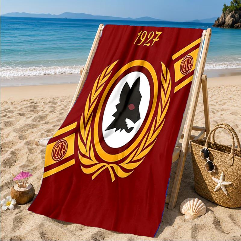 Roma Football Club Emblem Beach Towel Microfiber Beach Towel, Lightweight and Quick-Dry, for Summer Travel, Swimming Pool Fan Birthday Gift