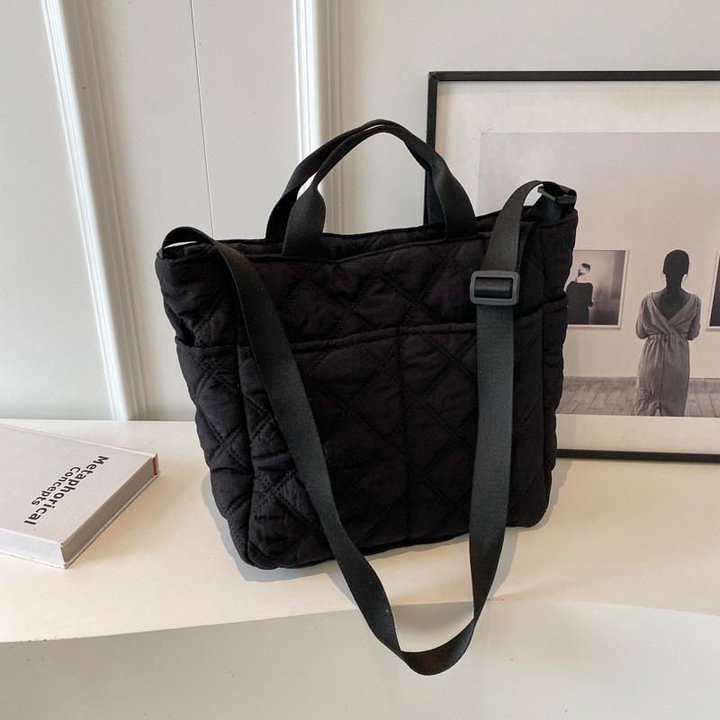 Large-capacity Bag Women's Autumn and Winter New Canvas Portable Tote Bag Leisure Work Commuting Versatile Messenger Cotton Bag