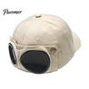 Travel Sunshade Accessories Pilot Goggles Baseball Cap, Integrated Foldable Design, Adjustable UV Casual Hat Resistant Sun for Outdoor Sports
