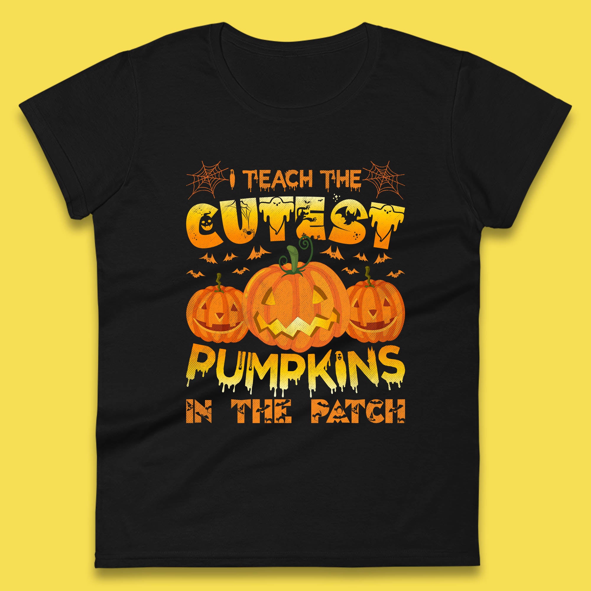 I Teach The Cutest Pumpkins in The Patch Halloween Pumpkin Teacher Costume Gift Womens Tee T Shirt Mens Tops Unisex Top M