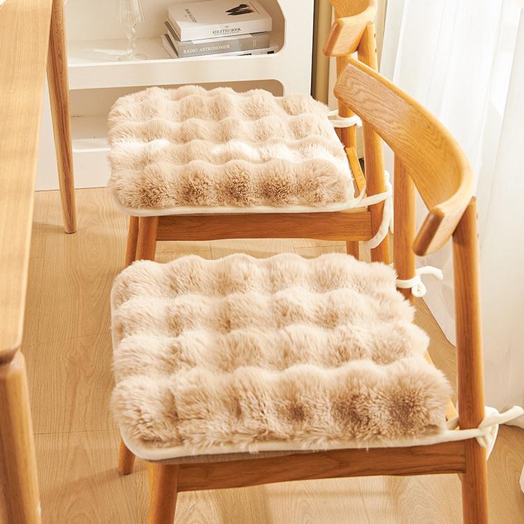 Rabbit Plush Warm Cushion Winter Chair Cushion Office Dining Chair Stool Cushion Chair Cushion Household Cushion