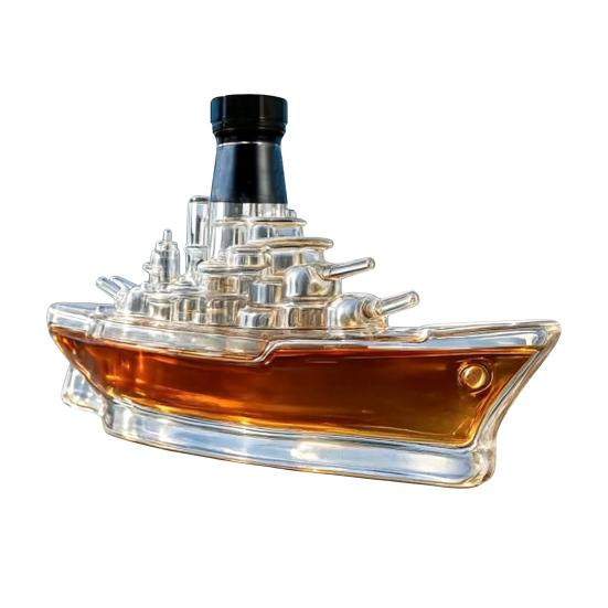 Funny French Bulldog Whiskey Decanter 350ml Hand Blown Glass Liquor 350ml