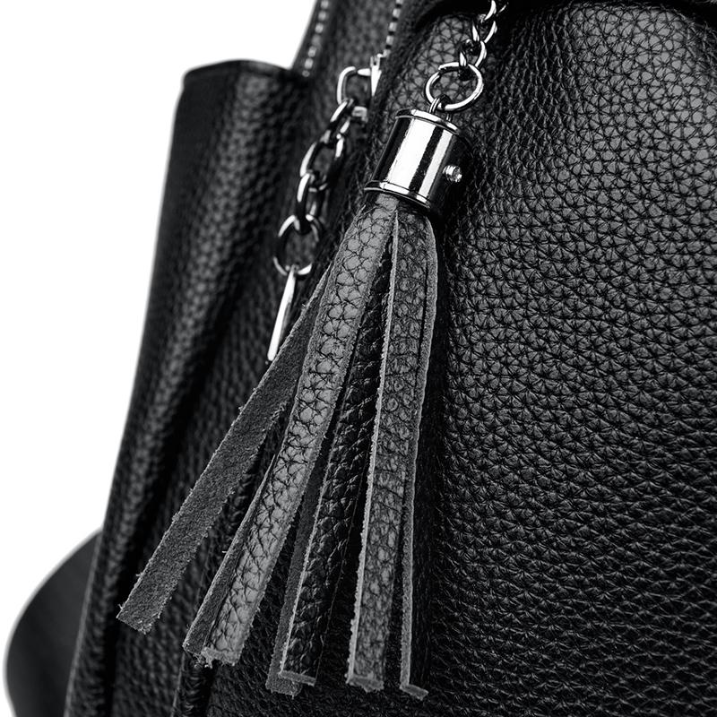 Plecak z frędzlami Damski plecak z miękkiej skóry Retro torba podróżna