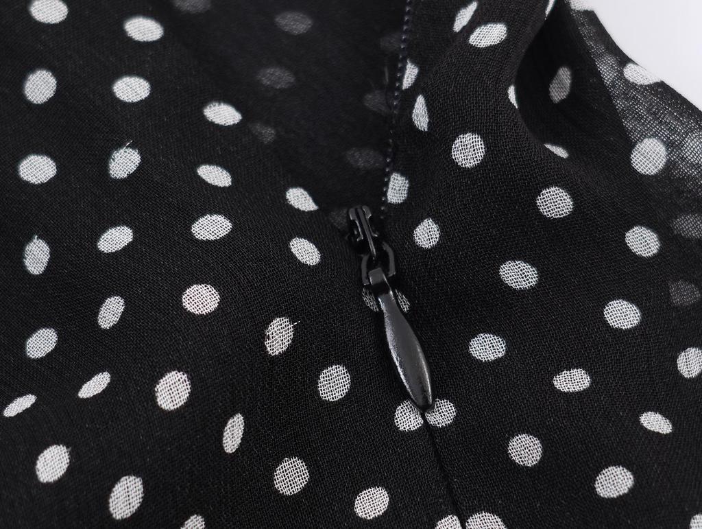 2025 Autumn European & American Style Women's Polka Dot A-line Mid-length Skirt