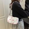 Sweet Lady's New Bow Broken Flower Canvas Bag Shoulder Bag High Value Diagonal Span Cute Bag