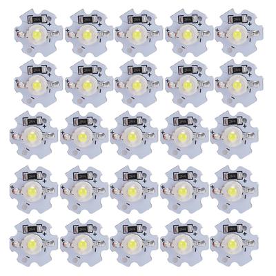 25Pcs 5V LED Chips 200LM 3W High Power LED Lamp Beads for DIY Lighting FixturesPure White