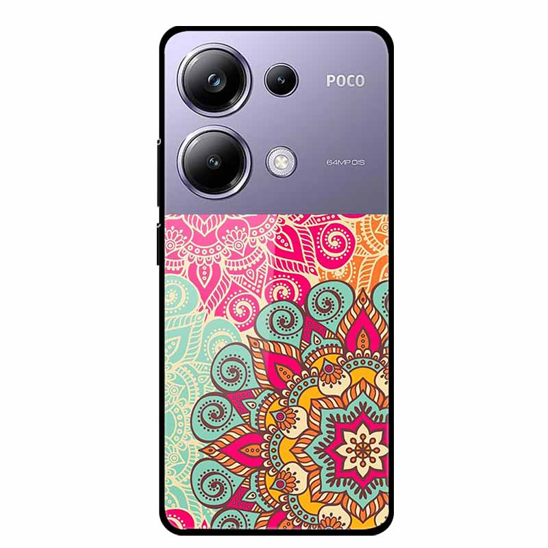 Painting Cover For Poco M6 Pro GlassTempered Glass Case Hard Back Shield for Xiaomi Poco M 6 Pro 6.67" Colourful Phone Fundas