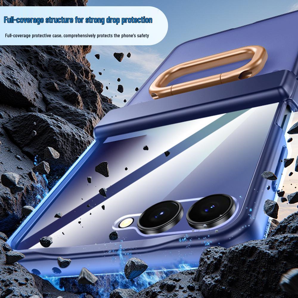 Pouzdro Samsung Z Flip7 s magnetickým kroužkem na pantu a integrovanou ochranou obrazovky