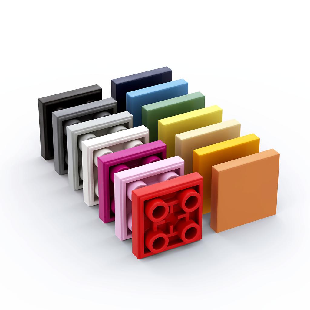 100pcs MOC Compatible Assembles Particles 11203 Tile Modified 2 x 2 Inverted Building Blocks Parts DIY Enlighten Block Bricks