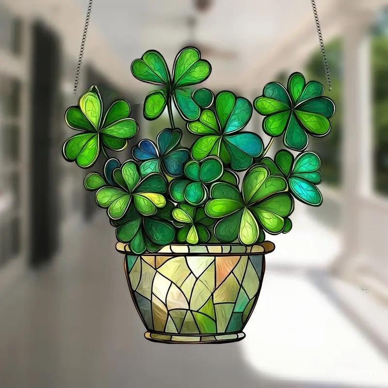 Kreativer Kolibri Buntglas Fenster Hängender Suncatcher Acryl Schilder Dekoration Runde Girlande Dekoration Veranda Dekoration