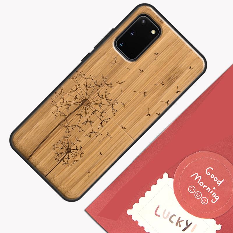 

Natural Bamboo Wood Animal Print Phone Case For Samsung Galaxy S24 Ultra S20 S21 S22 S23 S25 Plus S9 S10 S24 FE Cover Shell Galaxy S24