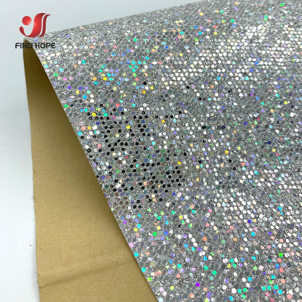 Selbstklebendes Diamant-Glitzer-PU-Kunstleder-Vinyl-Funkelndes Stoffmaterial Bastel-Schleifen-Dekor Handgemachtes DIY
