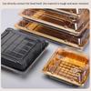 10 Pcs Disposable Sushi Box Home Takeaway Beef Lamb Sliced Salmon Covered Packaging Box Square Sushi Plate Meal Box Containers