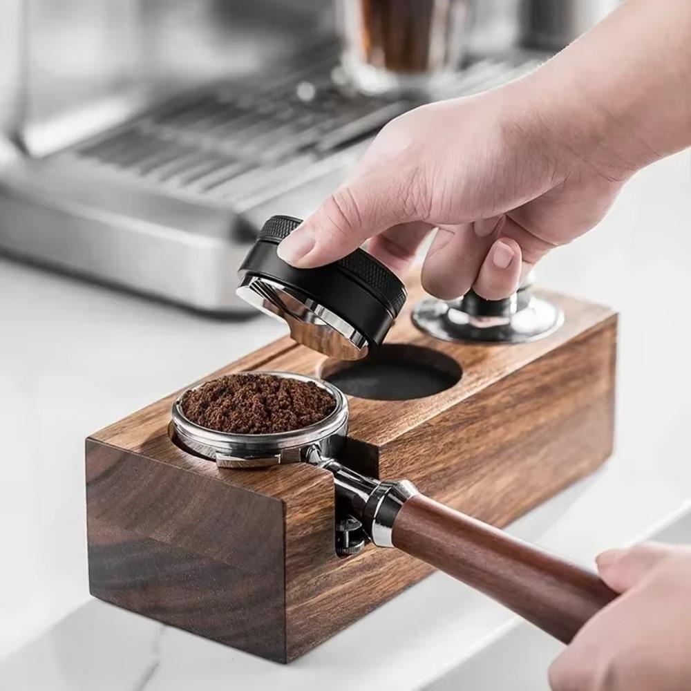 3 in 1 Wooden Coffee Tamper Station 51/53/58 MM Coffee Tamper Base Coffee Tamper Holder Water Bar