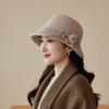 Autumn and Winter Fashion Versatile Hat Women's British Retro Woolen Bucket Hat Simple Basin Hat
