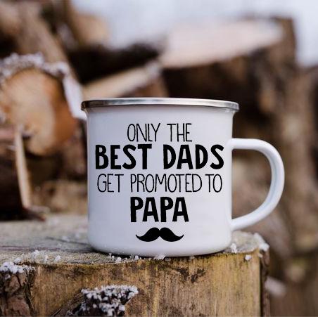 Promoted To Grandpa Mug Grandfather Coffee Mugs For Pregnancy Announcement New Baby Family Enamel Cup Surprise Gift For Grandad