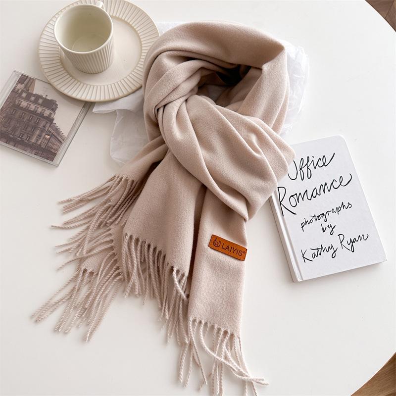 Autumn And Winter  Cashmere Scarf For Women, Solid Color Warm Shawl, Fashion Tassel Scarf, Versatile Scarf