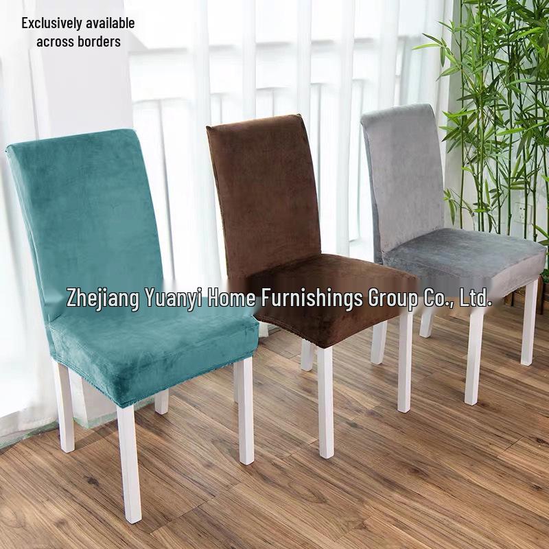 Silver Fox Velvet Stretch Chair Cover - Universal Soft Fit for Dining Chairs