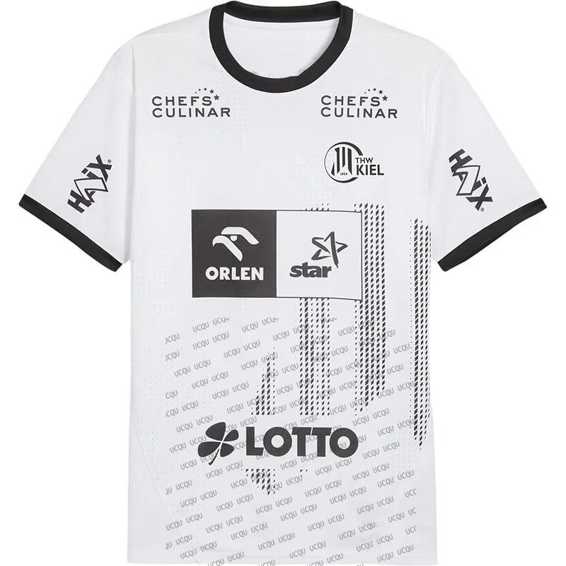 Saison 24/25 THW Kiel Heim-Handballtrikot Mode Lässig Locker Sport-T-Shirt für Erwachsene Schnelltrocknend Sportbekleidung S gray