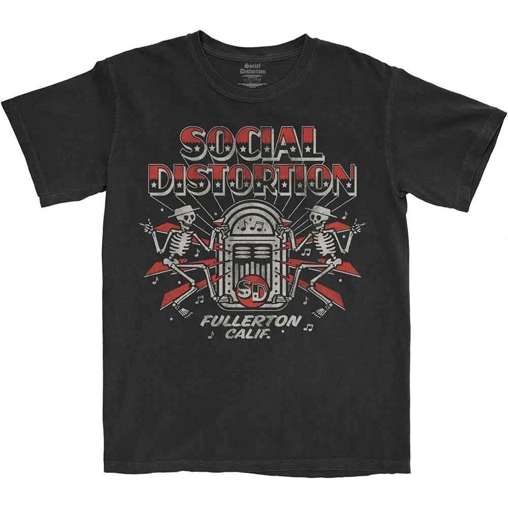 Social Distortion T Shirt Jukebox Skelly Band Logo Official Black M S