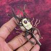 Howlite Pendant Copper Wire Wrapped Pendant Titanium Bead Eyes & Skull Bone Face Pendant