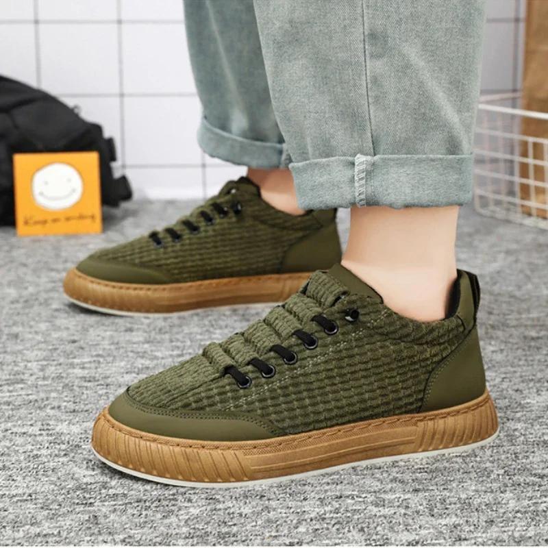 Autumn Canvas Shoes for Men Fashion Men Casual Shoes Comfortable Breathable Male Flats New Outdoor Versatile Men's Leisure Shoes
