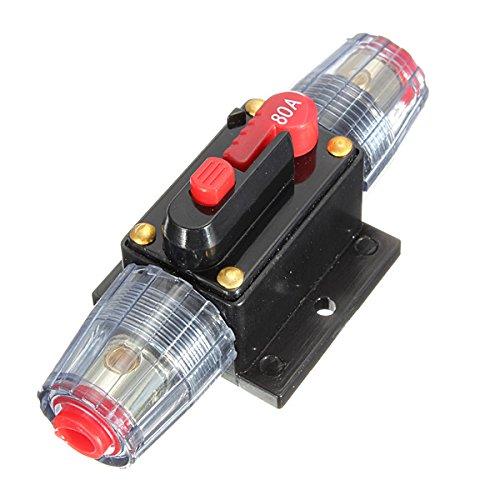zmart DC12V 80A Circuit Breaker 8 Gauge Car Motorcycle Stereo Audio Circuit Fuse