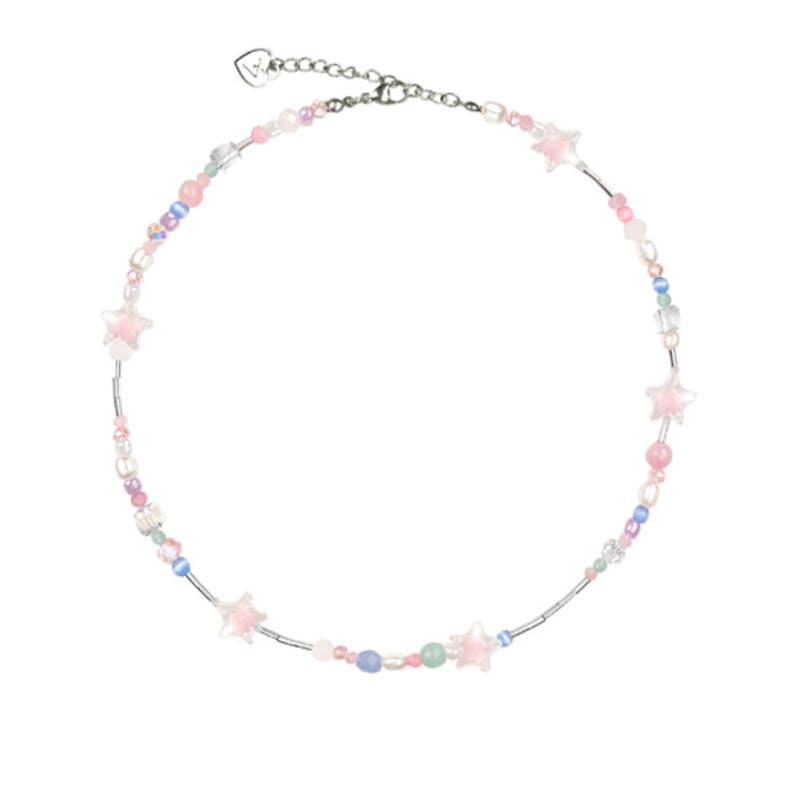 VVV Pastel Star Mix Bead Necklace