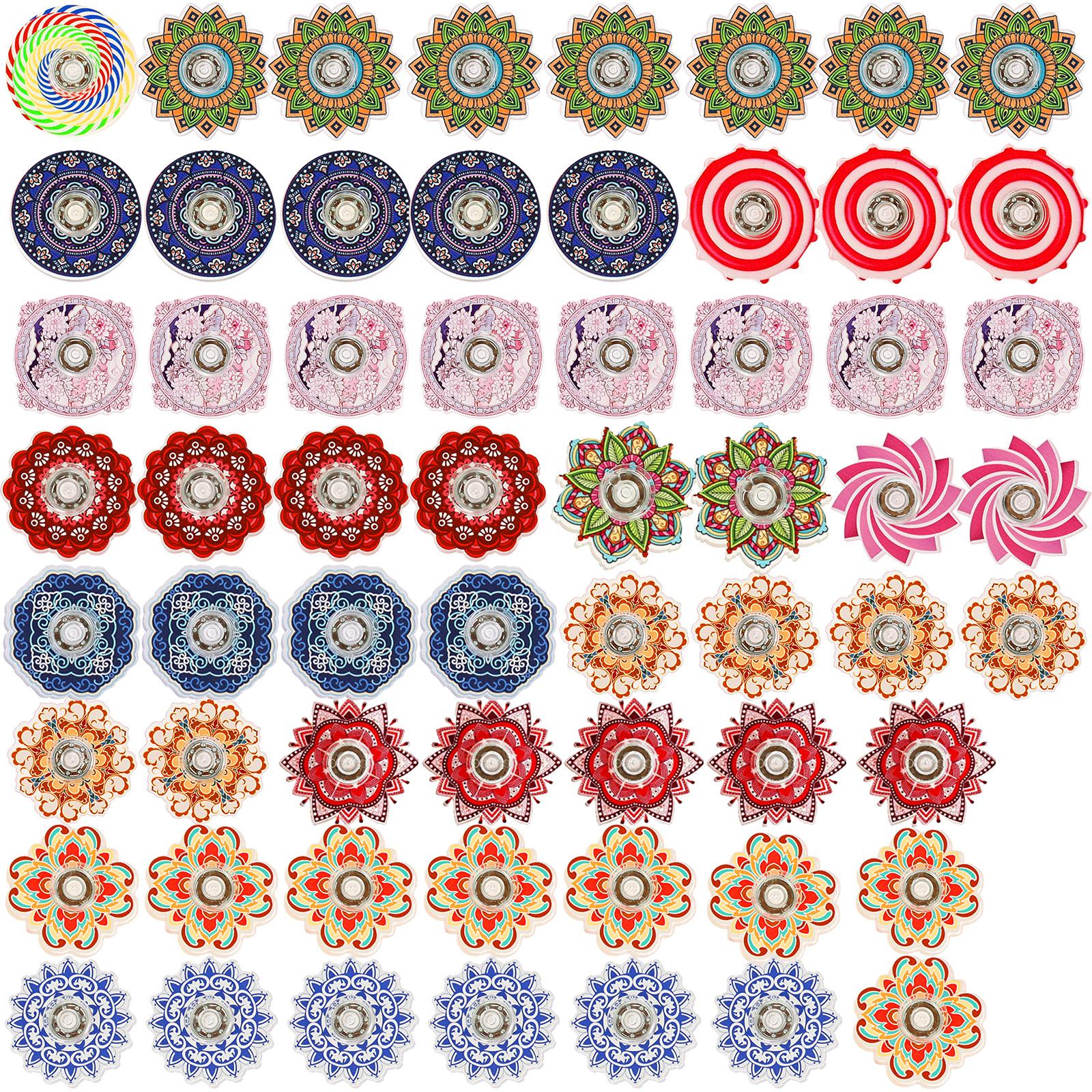 60Pcs Colorful Fingertip Gyroscope Rotating Gyroscope Stress Relieving Toy Great for Kids Party Favors Classroom Prizes Giveaway